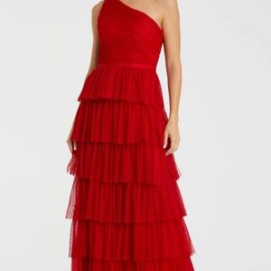Mac Duggal Red One Shoulder Dress